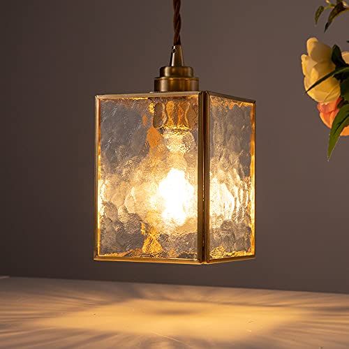 Chende ペンダントライト ガラス 真鍮 1灯 おしゃれ 北欧 レトロ シンプル おしゃれ 一人暮らし アンティーク 吊下げ灯 キッチン リビング ダイニング 玄関 居間 食卓用 照明器具 天井照明 シーリングライト LED電球対 b16978c8