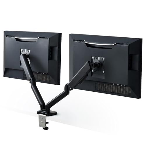 エレコム モニターアーム デュアル 2画面 17 32インチ対応 耐荷重 9kg ガス式 VESA規格対応 ブラック DPA-DS02BK 412cd1ec