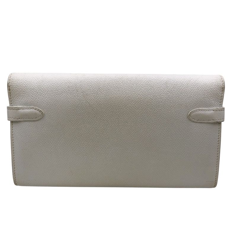 エルメス HERMES ケリーウォレットロング K刻印 2007年製 ホワイト シルバー金具 ヴォーエプソン レディース 長財布