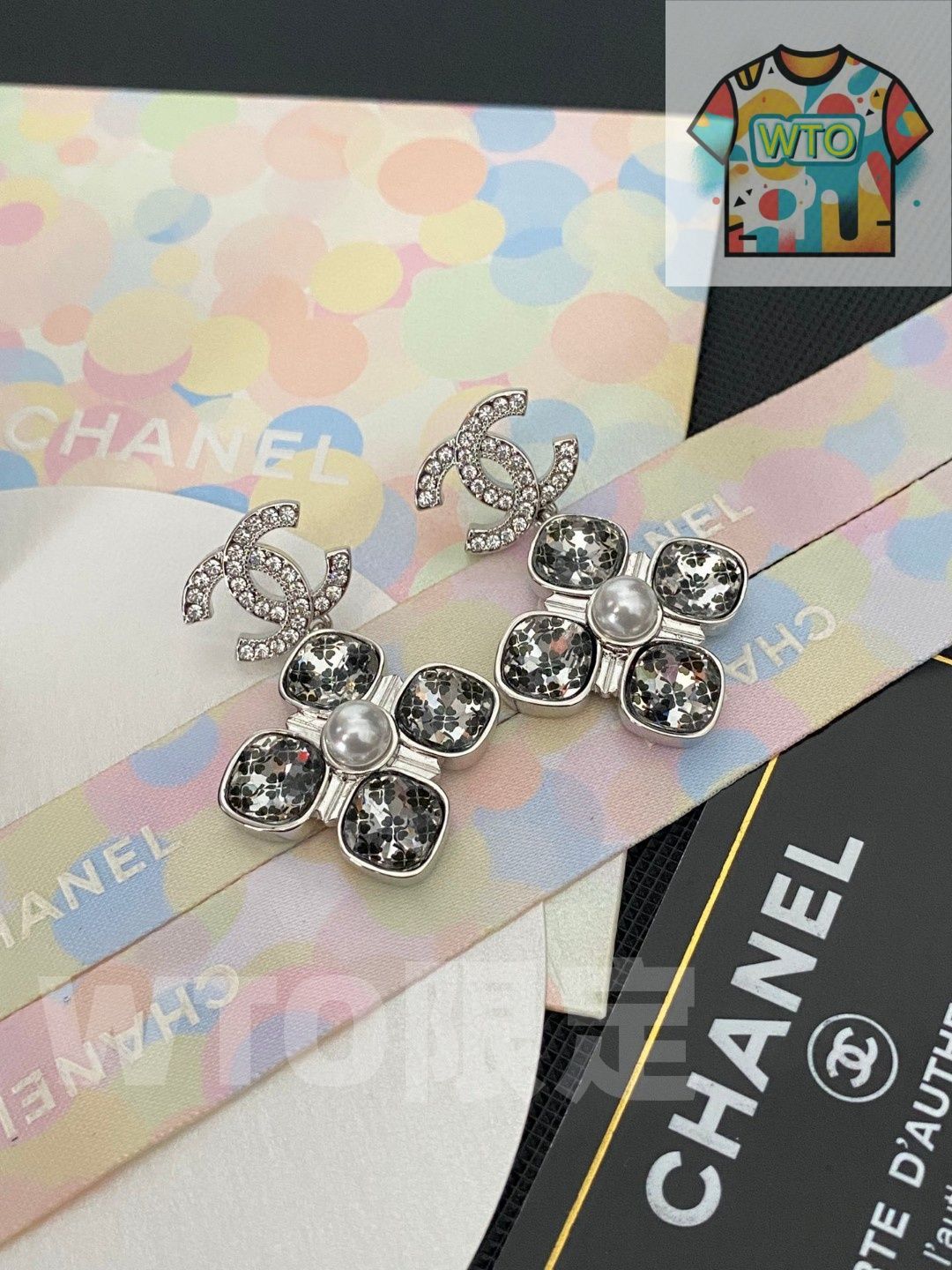  WTO通販 Chanel ヴィンテージ ダブル C ピアス 在庫 価格-WTO輸入-AXE 98 イヤリング ノンホールピアス アクセサリー