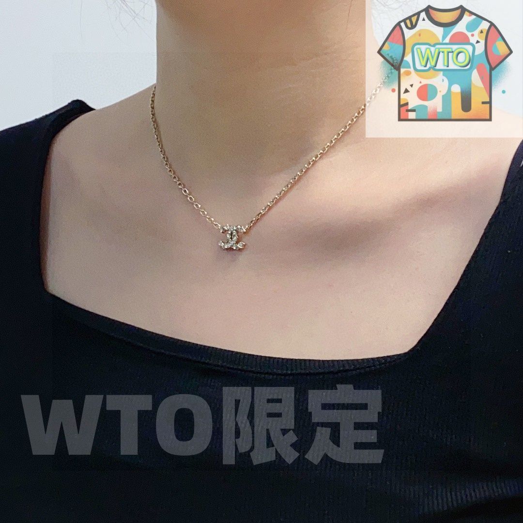 WTO通販 Chanel 最新ダブル C シャンパンゴールド ダイヤ ペンダントネックレス -WTO輸入-LSG 28