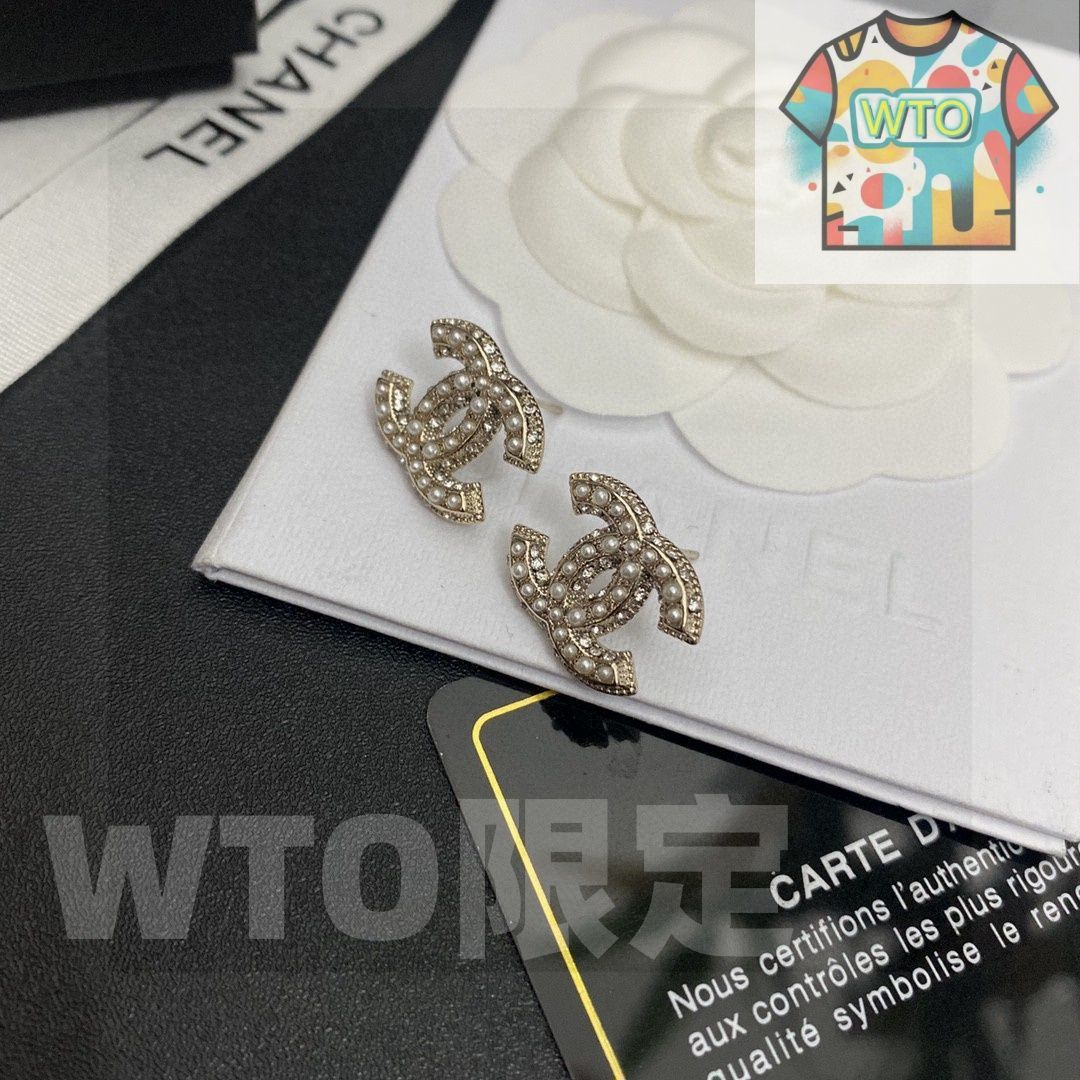  WTO通販 Chanel ヴィンテージ ダブル C ピアス 価格-WTO輸入-JBM 41 イヤリング ノンホールピアス アクセサリー