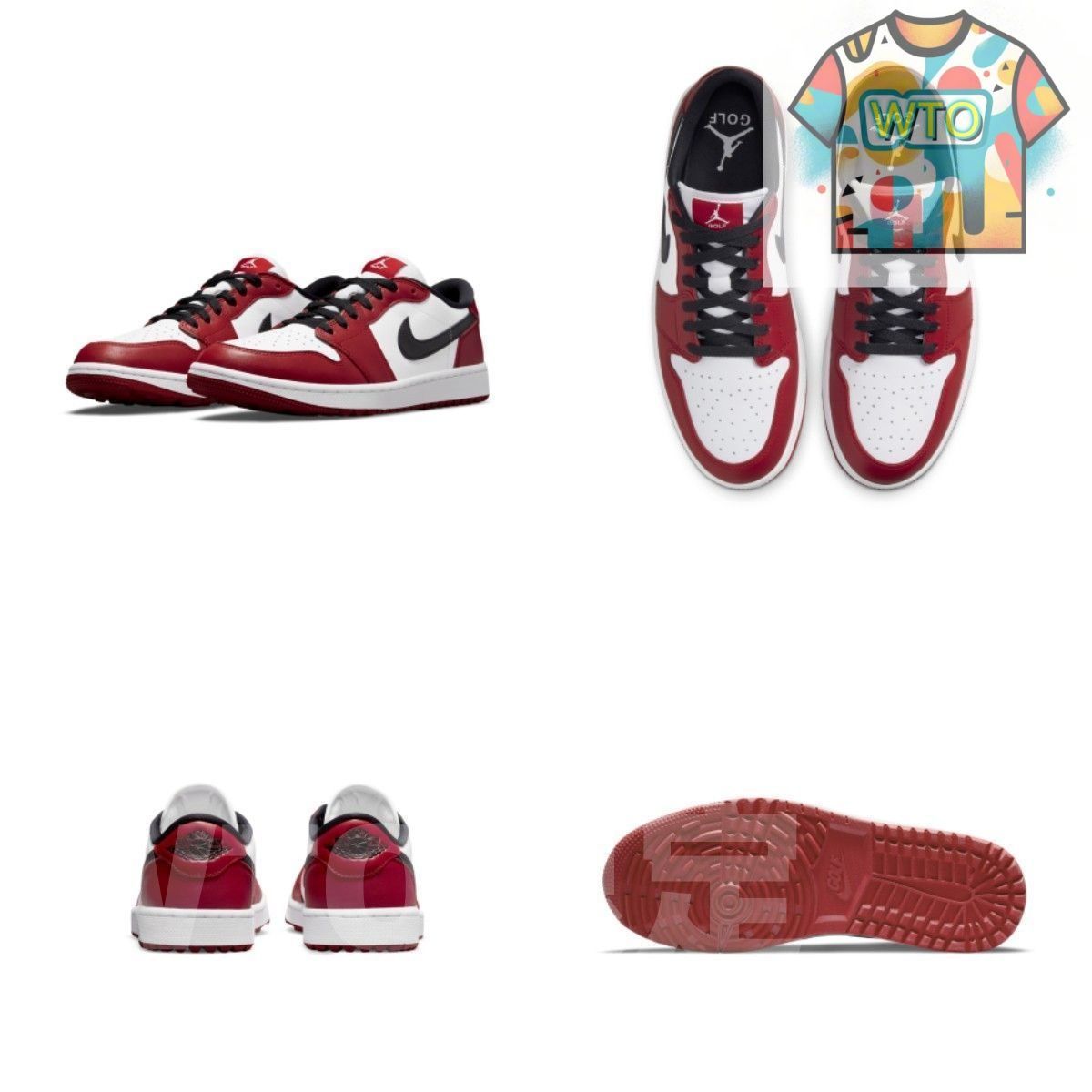 ナイキ エアジョーダン 1 ロー ゴルフ シカゴ バーシティ レッド ホワイト-ブラックDD9315-600-WTO輸入1