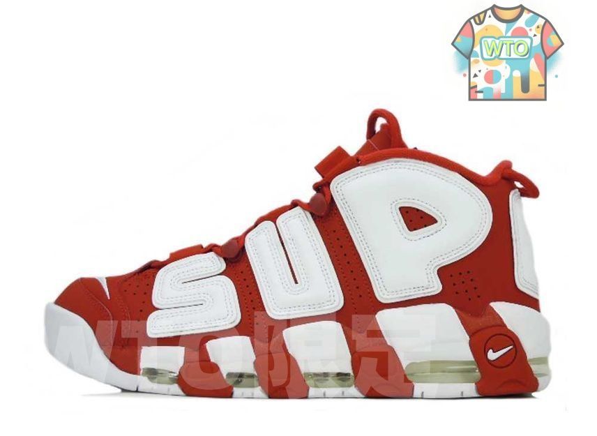 シュプリーム × ナイキ エア モア アップテンポ ホワイト レッド902290-600