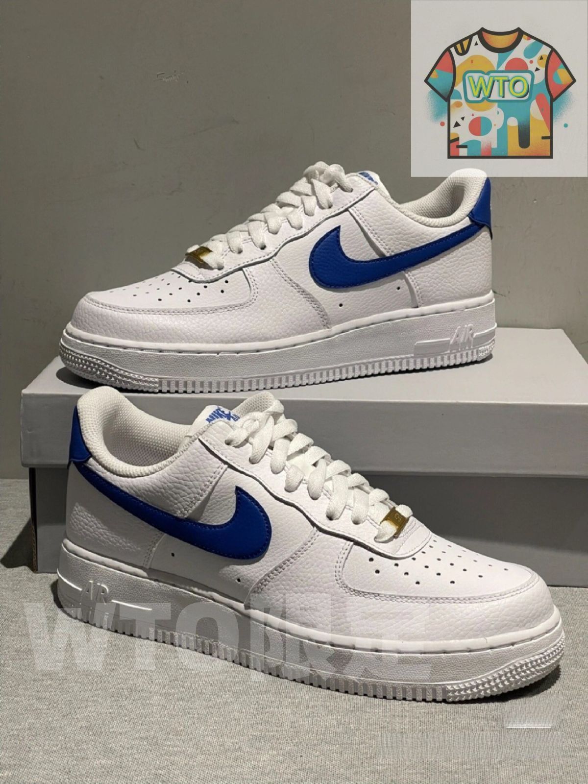 お げ 即 NIKE AIR FORCE 1 LOW ホワイト ロイヤルブルー ナイキ