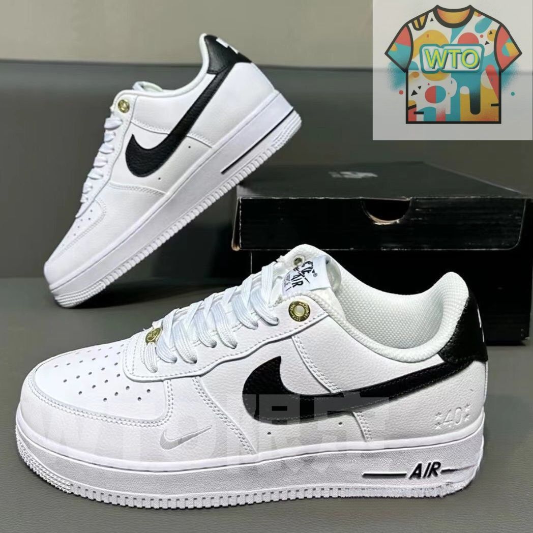 お げ 即 Nike Air Force 1 Low 07 LV8 40th Anniversary White Black ナイキ-WTO輸入1