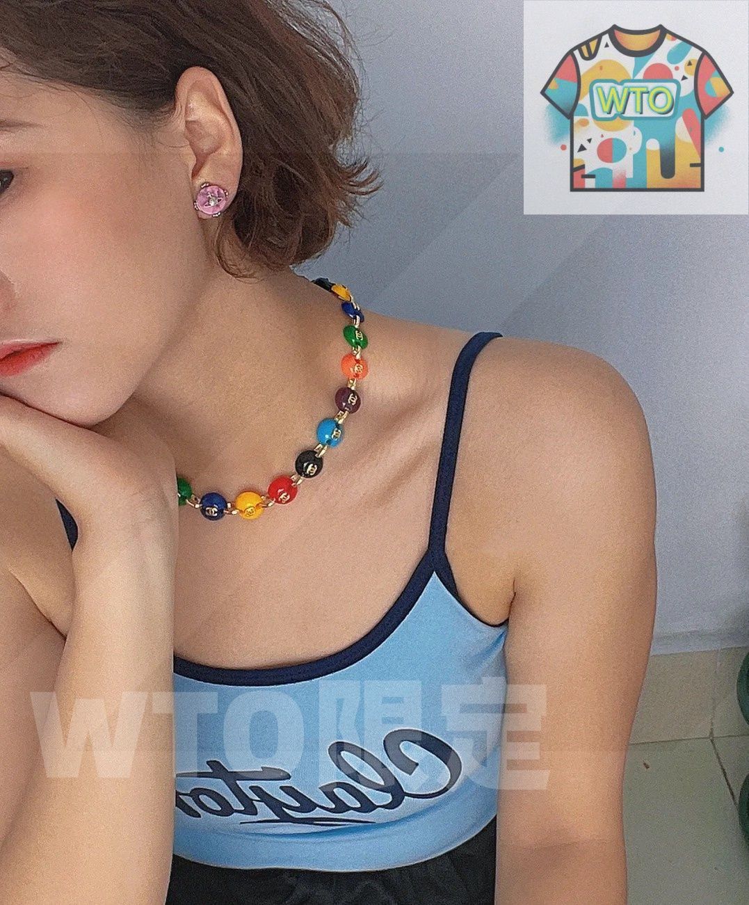 WTO通販 Chanel 最新モデル ダブル C カラフルビーズ ピーポー ネックレス 在庫 価格-WTO輸入-AMJ 79