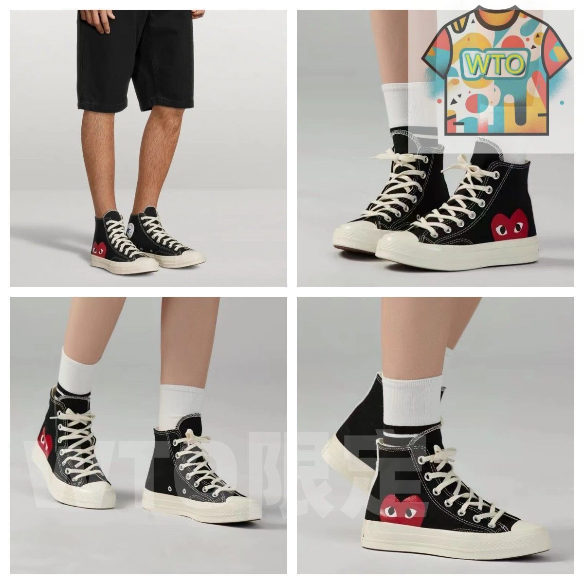  CDG チャックテイラーオールスター70 Highブラック コンバース スニーカー 靴