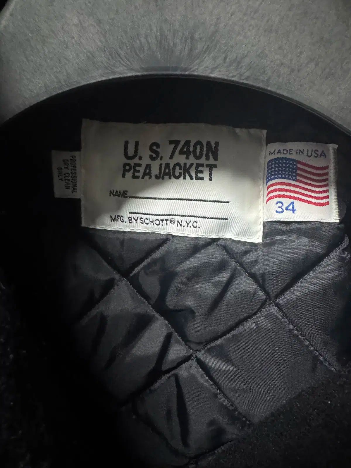 ショート ヘビー ウール ピーコート ブラック 34-100 サイズ