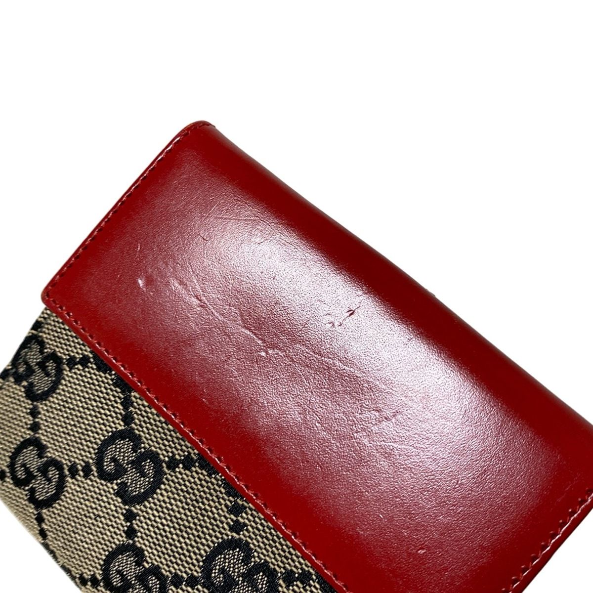 希少✨GUCCI グッチ GG柄 ジャッキー 二つ折り財布 レッド レザー GUCCI(グッチ) Wホック財布 ジャッキー,GG柄 ダークネイビー