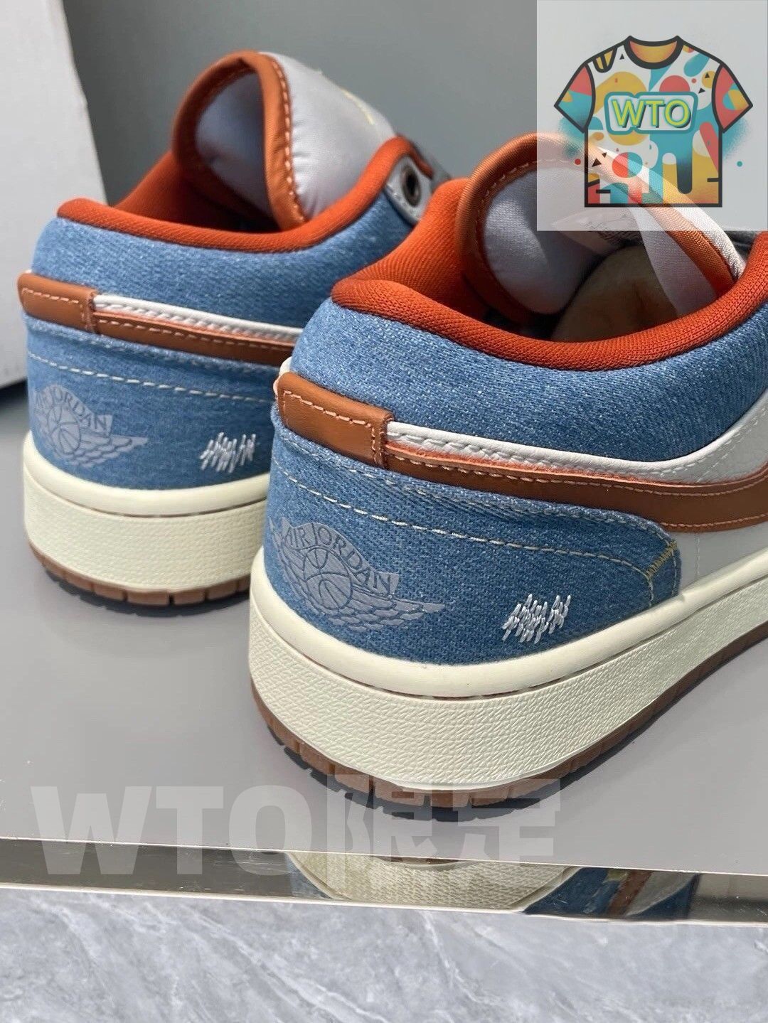  お げ 即 Nike WMNS Air Jordan 1 Low Denim Phantom ジョーダン スニーカー 靴