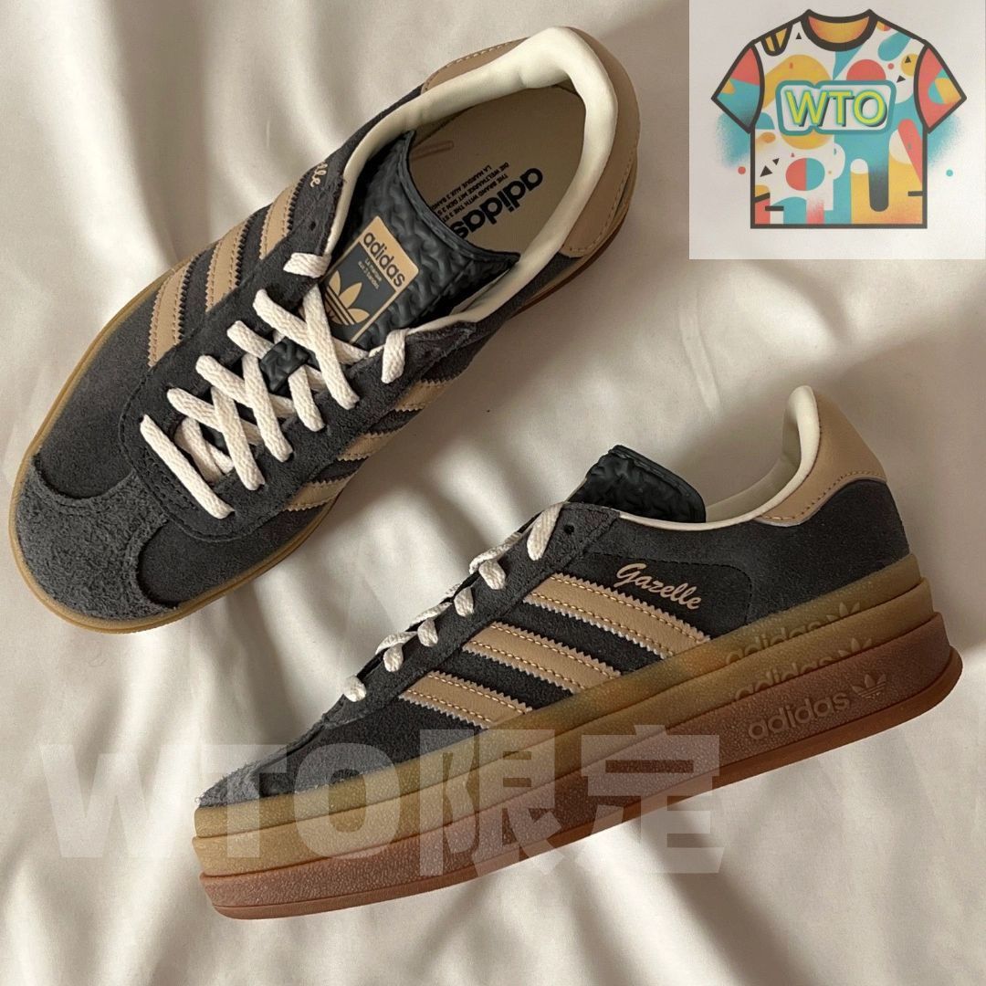 adidas originals Gazelle BOLD厚底板靴レディースグレーブラウン