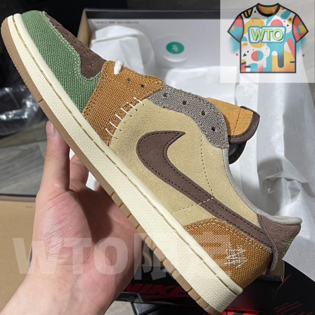 ザイオンウィリアムソン × ナイキ エアジョーダン1 ロー OG フラックス アンド オイルグリーン-WTO輸入2