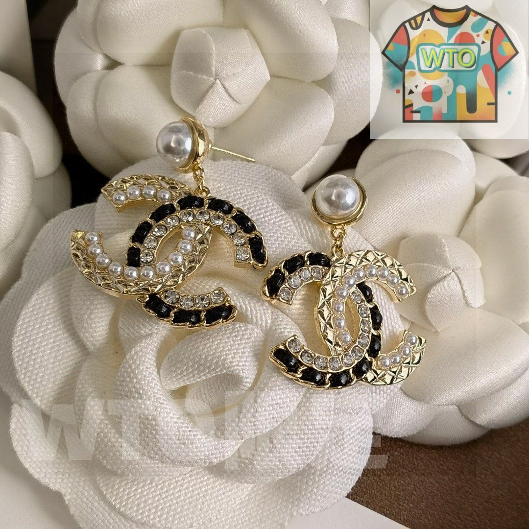 WTO通販 CHANEL ザ マザーズ クリスタルパール レザーイヤリング 中サイズ -WTO輸入-OUF34