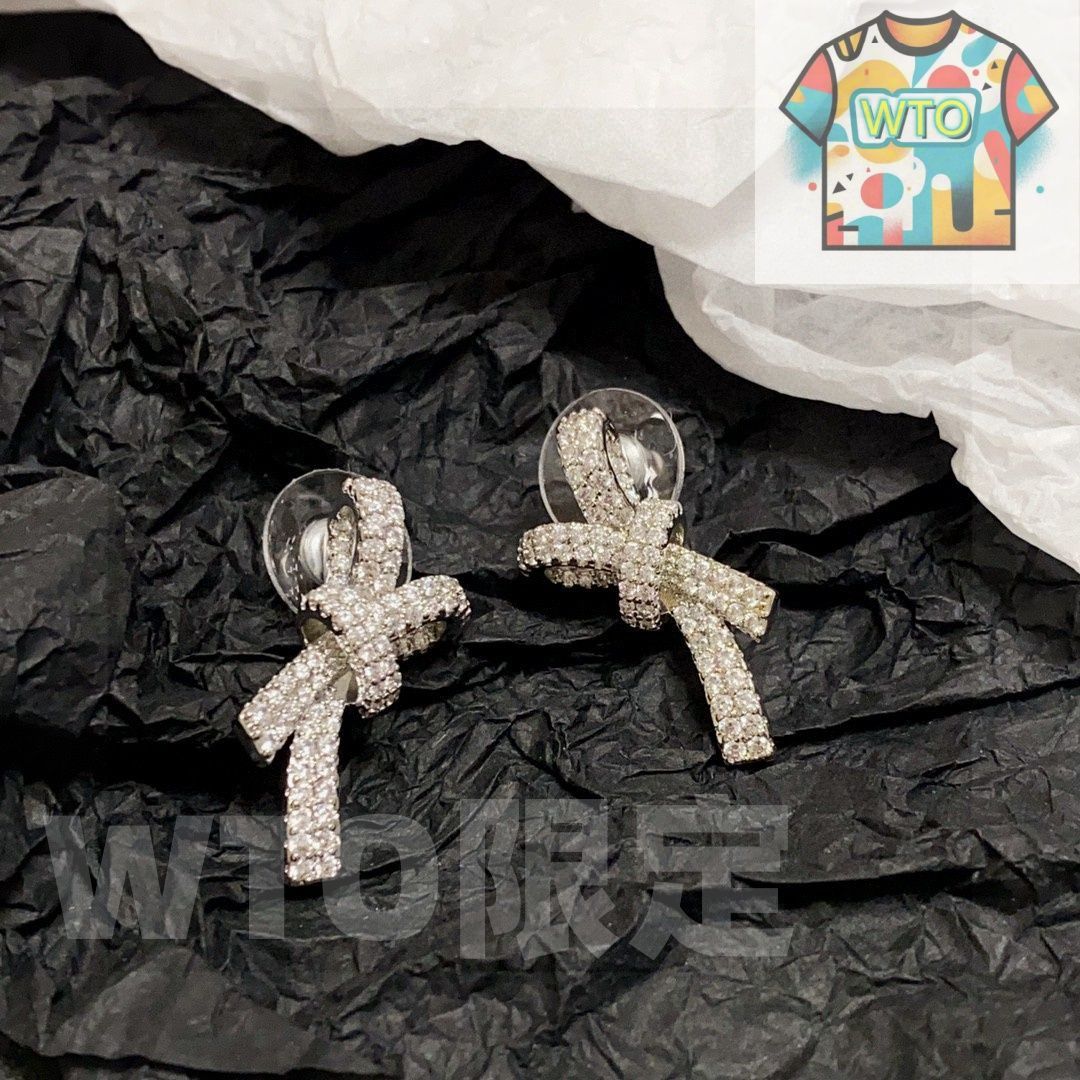 WTO通販 CHANEL 2025 年 ダイヤモンド ボウ イヤリング-WTO輸入-TYD87