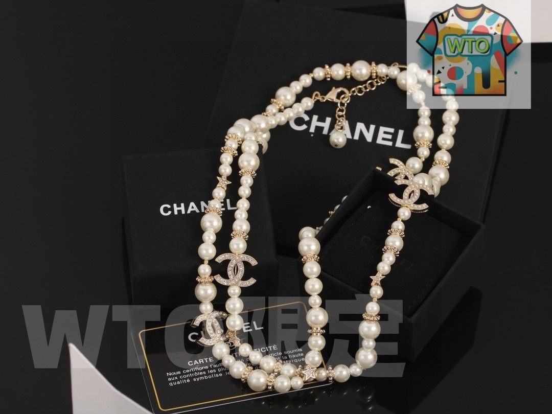 WTO通販 Chanel シャネル ダブル C パールネックレス 最新デザイン-WTO輸入-GIE77
