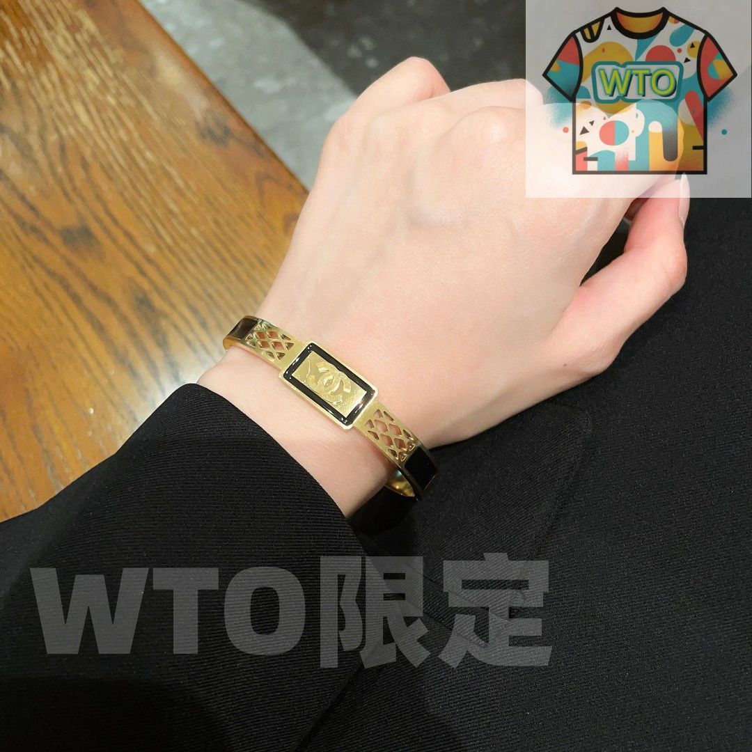 WTO通販 CHANEL ダブル C オープンワーク ブレスレット ステンレス ハイグレード-WTO輸入-IFH36