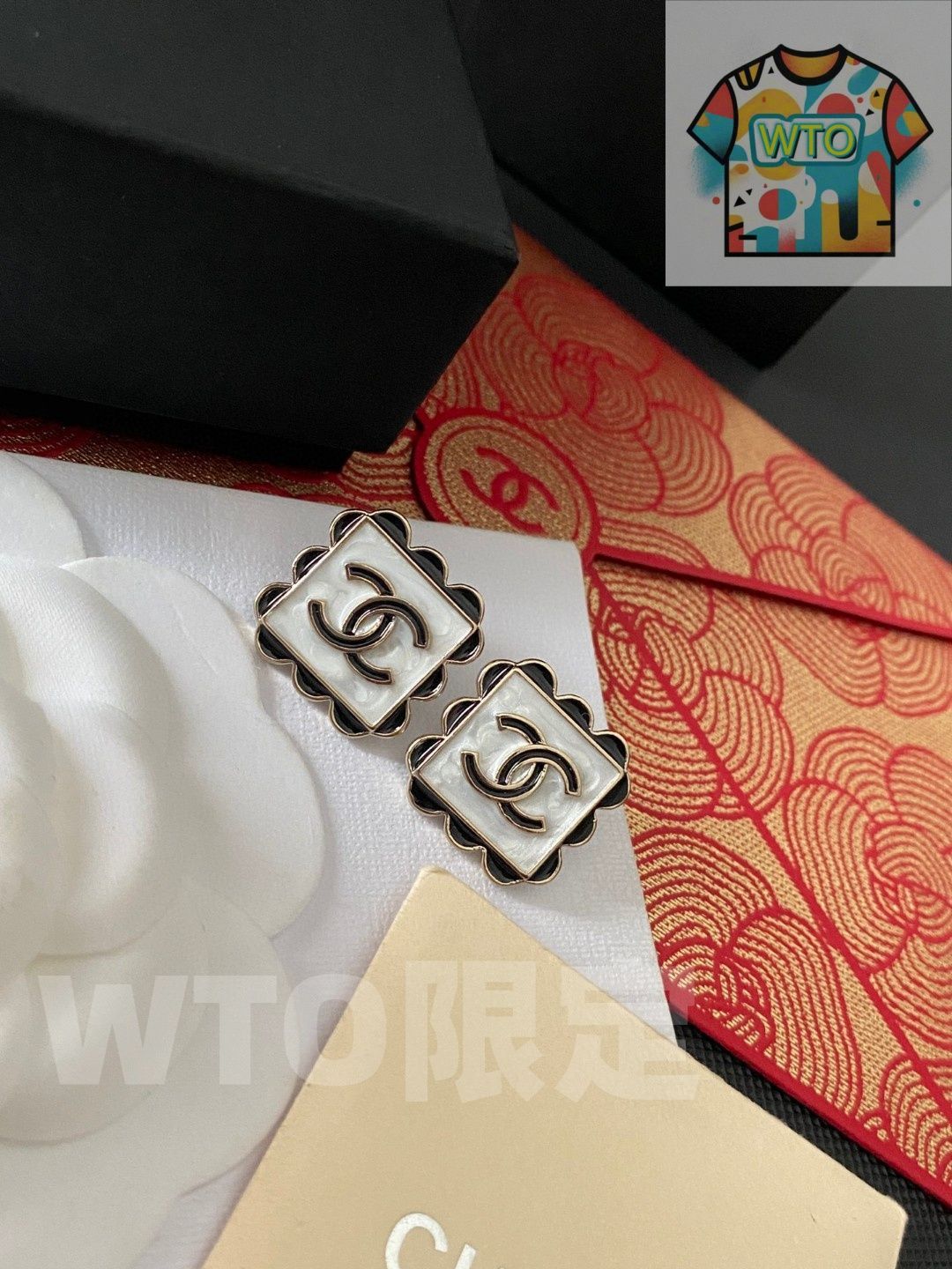 WTO通販 CHANEL ヴィンテージ ダブル C イヤリング-WTO輸入-GXH 45