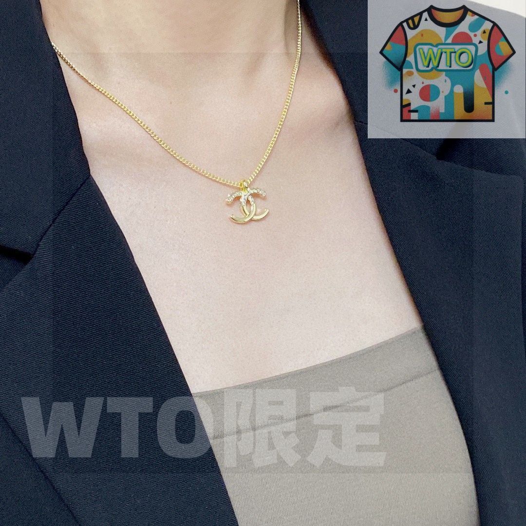 WTO通販 CHANEL ダブル C サイン セミステレオ シンボル ストーン ペンダント ネックレス 最新モデル-WTO輸入-RVZ16