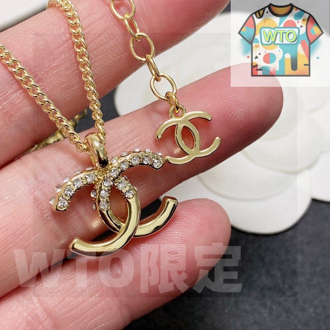  WTO通販 CHANEL ダブル C サイン セミステレオ シンボル ストーン ペンダント ネックレス 最新モデル-WTO輸入-RVZ 16 イヤリング ノンホールピアス アクセサリー