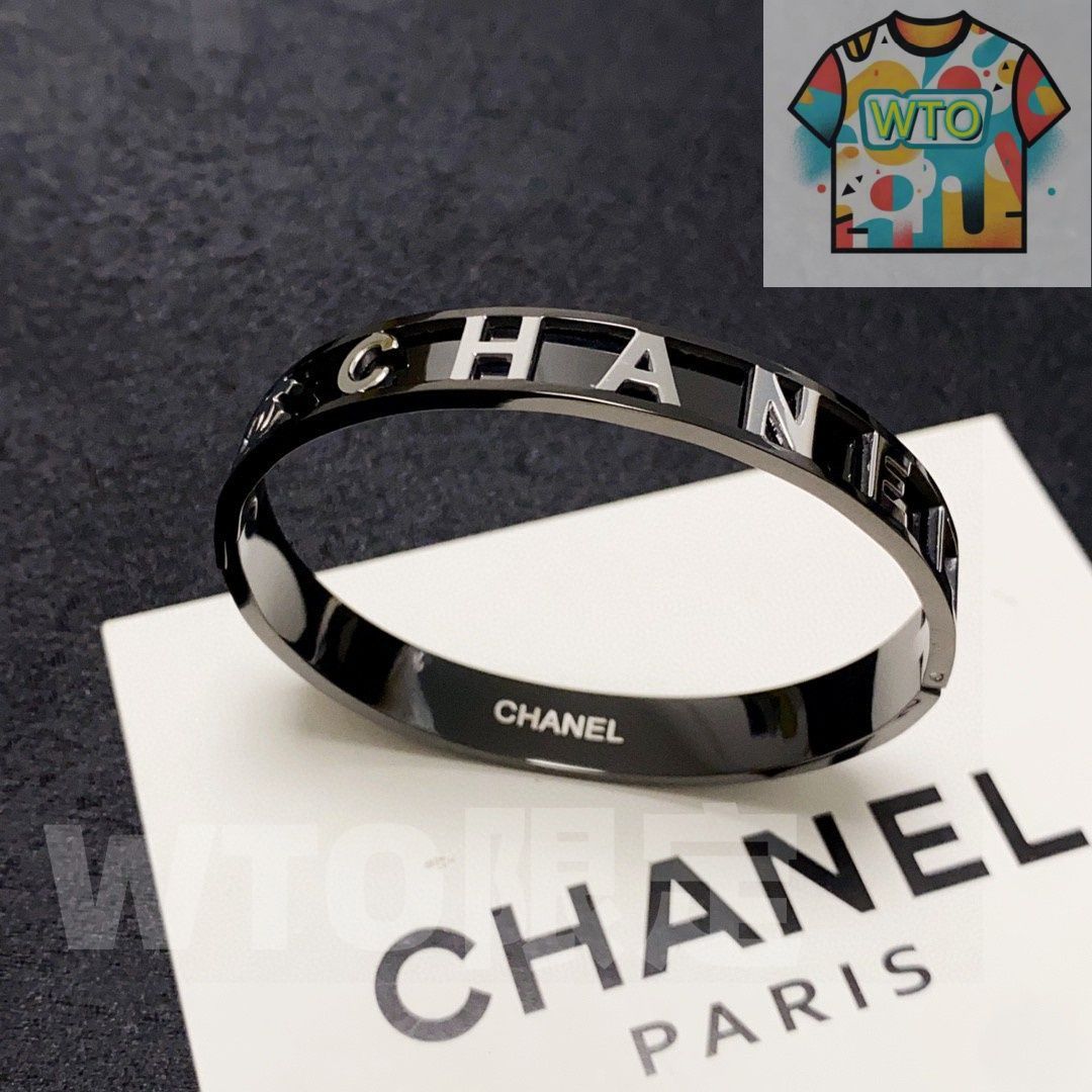 WTO通販 Chanel シャネル ナロー エングレーヴ カーボンブラック ブレスレット-WTO輸入-CVO59