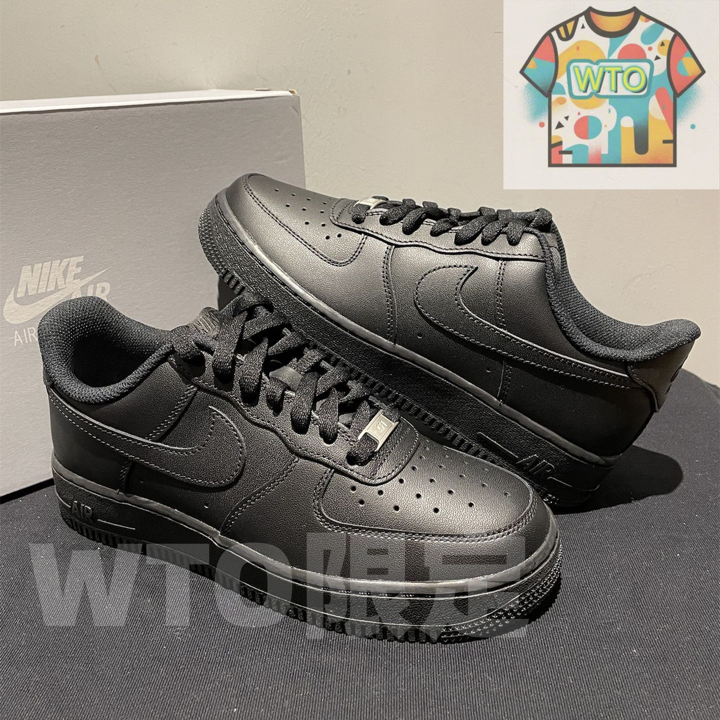 Nike Air Force 1 Low 07 Blackフラットシューズ-WTO輸入2