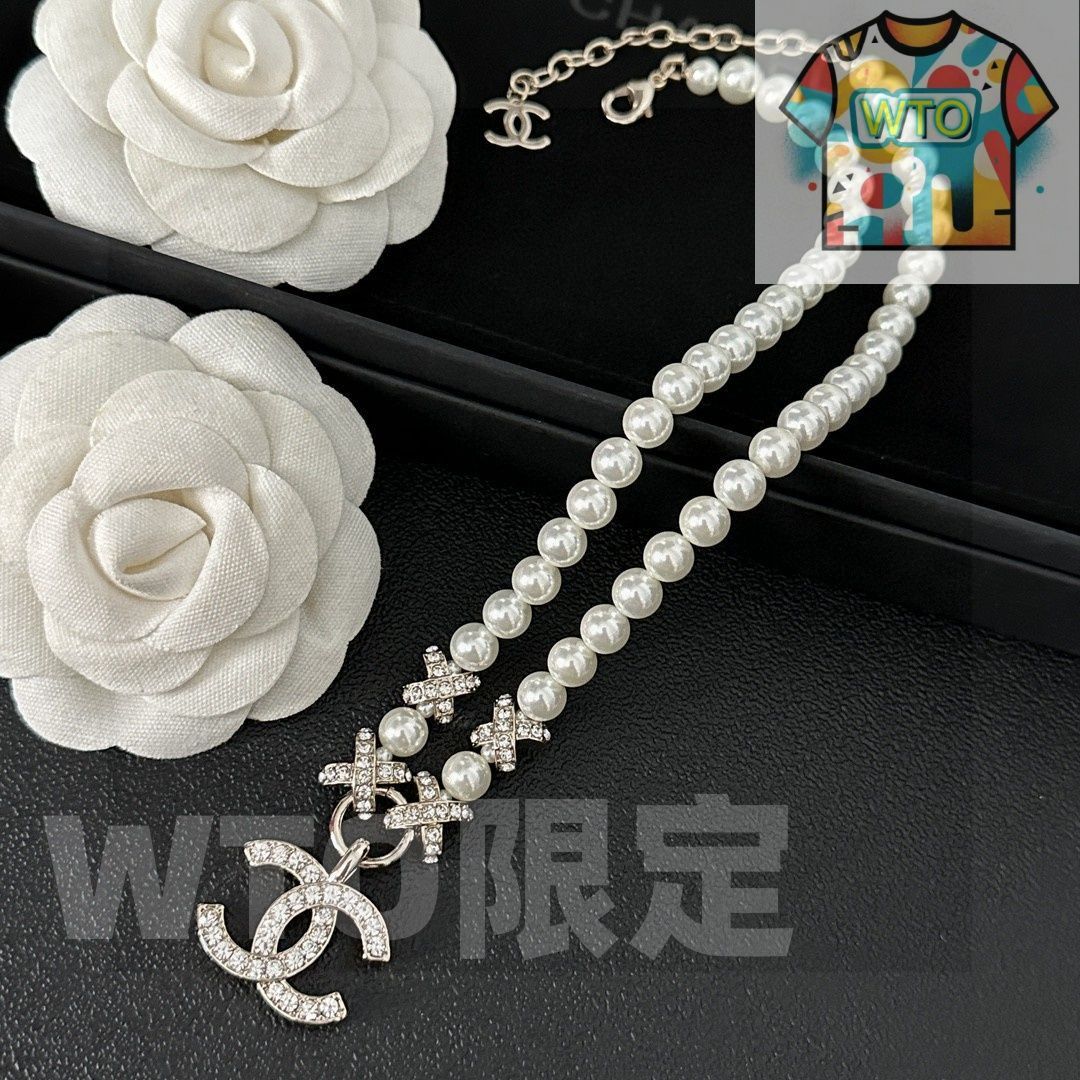  WTO通販 CHANEL ヴィンテージ アルファベット ネックレス エレガントデザイン-WTO輸入-LNU 84 イヤリング ノンホールピアス アクセサリー