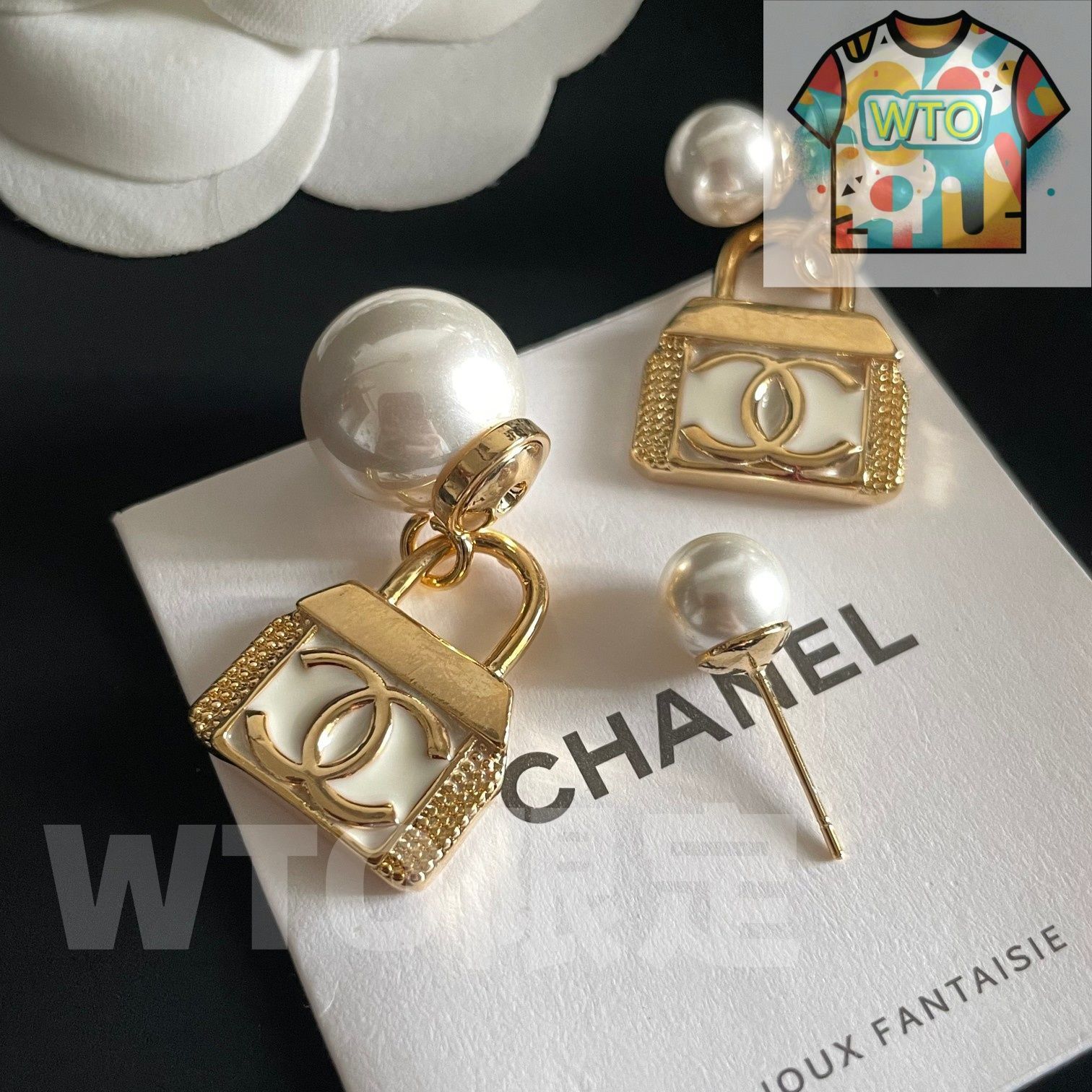  WTO通販 CHANEL ヴィンテージ ダブル C ピアス 在庫 価格 -WTO輸入-CWO 73 イヤリング ノンホールピアス アクセサリー