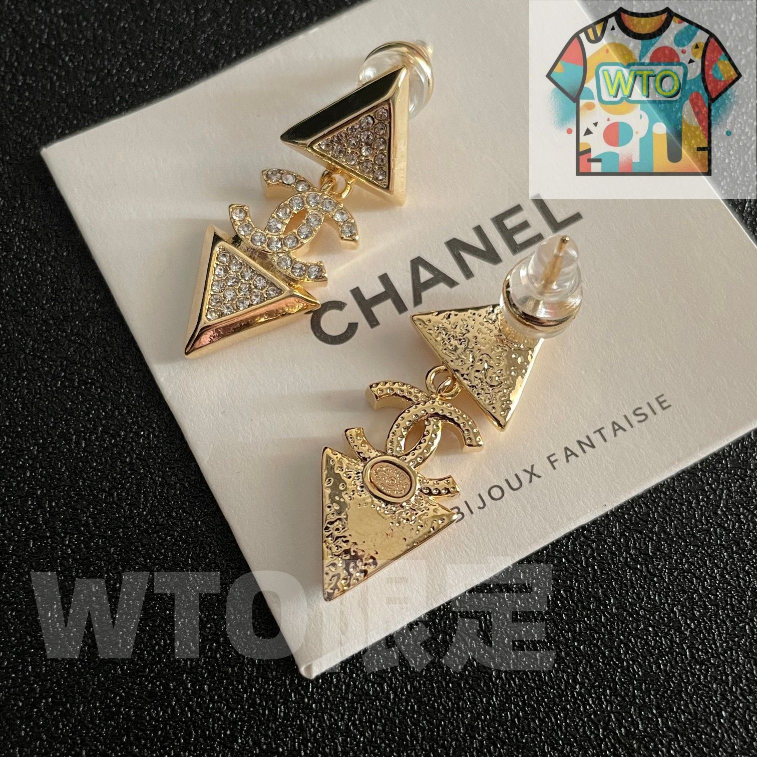  WTO通販 CHANEL シャネル ダブル C イヤリング オリジナルロゴ再現 在庫 価格 -WTO輸入-PFT 77 イヤリング ノンホールピアス アクセサリー