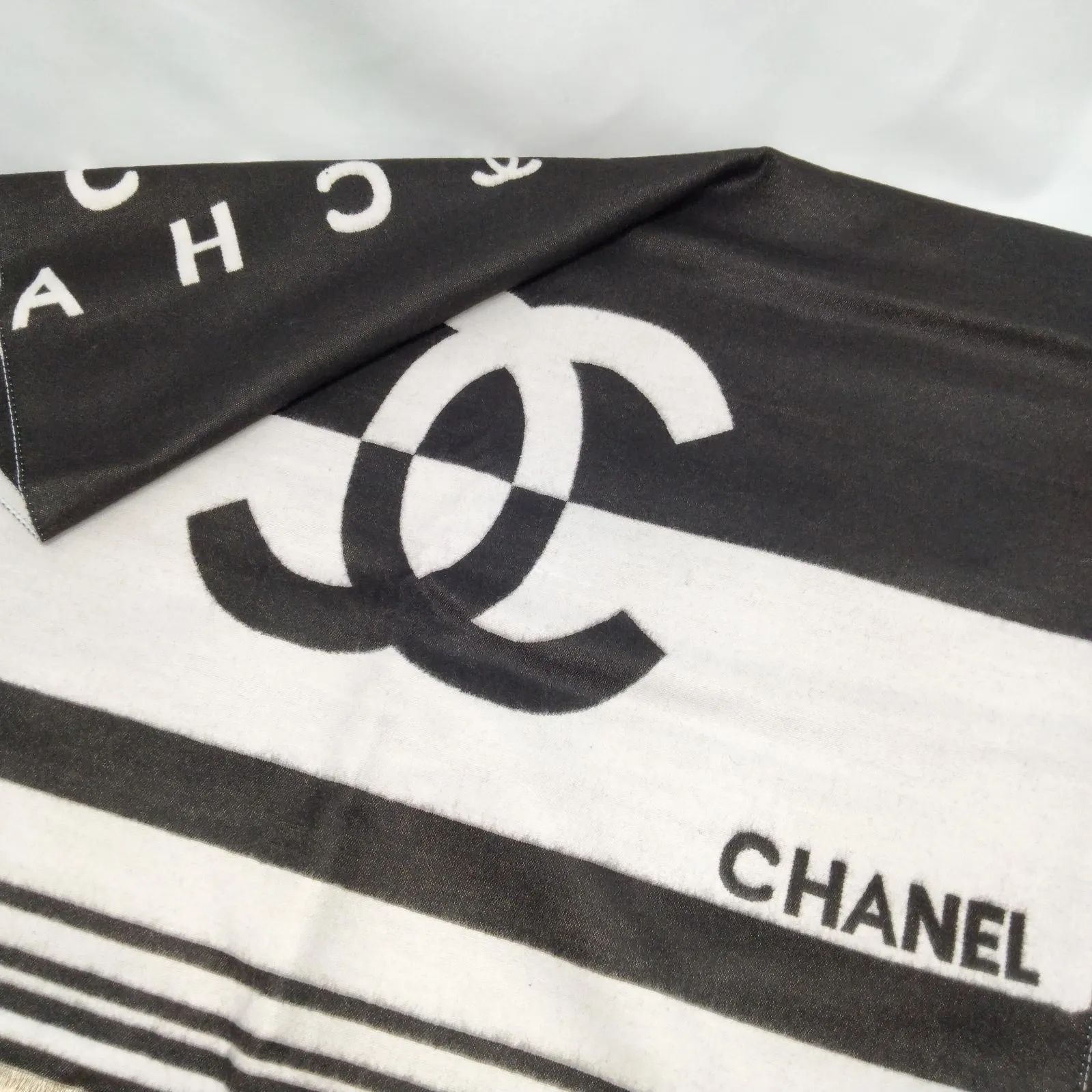 ✨️CHANEL✨️シャネル ココマーク ストール マフラー ブラック