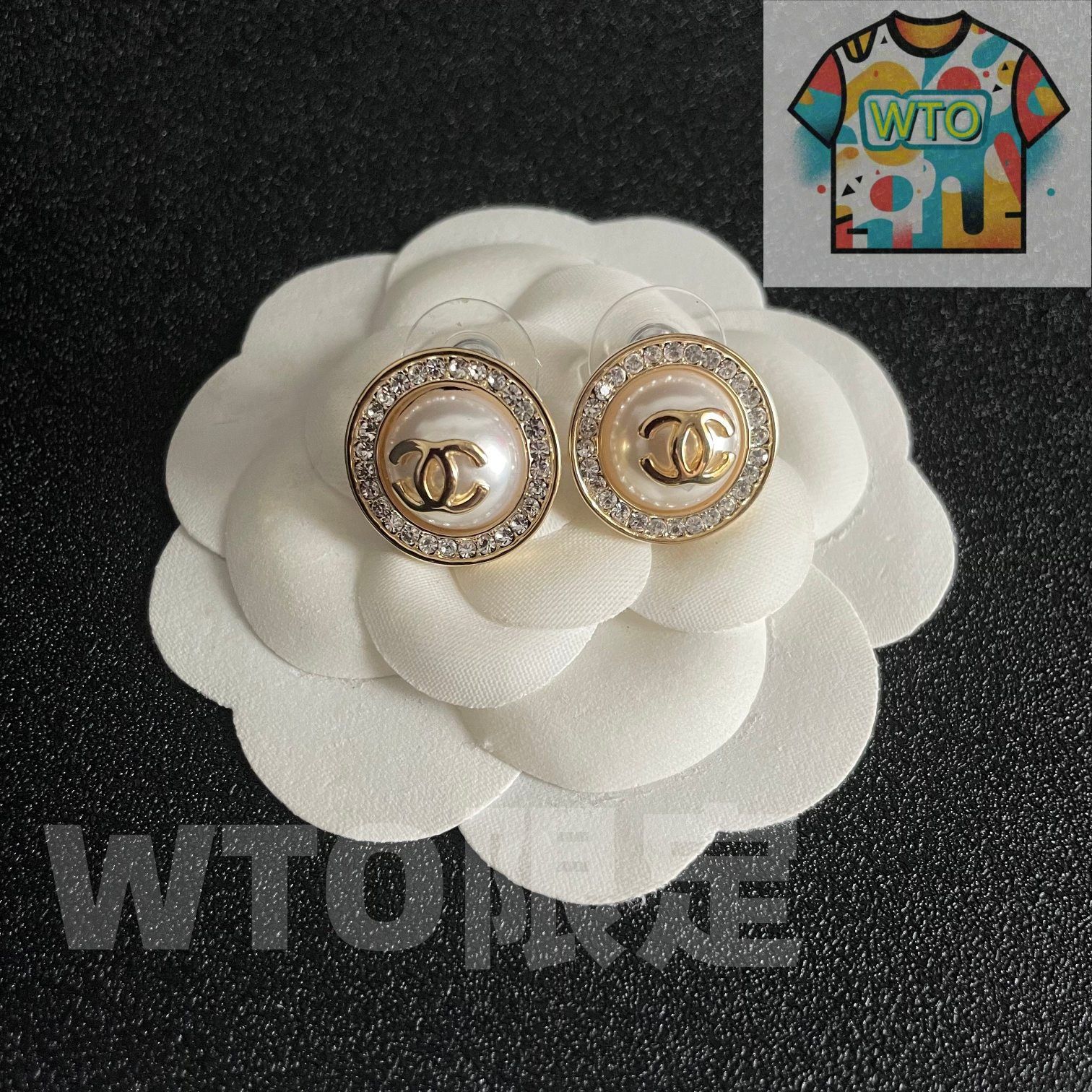  WTO通販 CHANEL ヴィンテージ ピアス エレガントデザイン WTO輸入 YZO 87 イヤリング ノンホールピアス アクセサリー