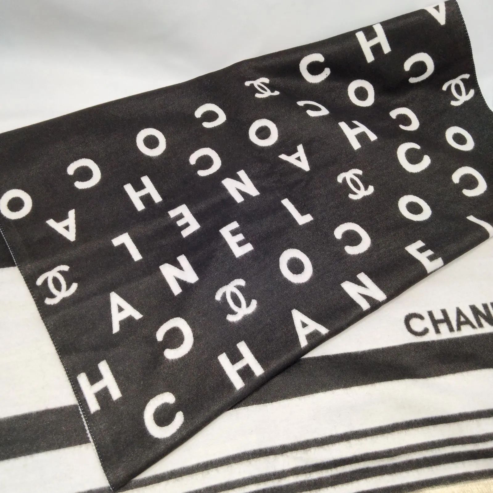 ✨️CHANEL✨️シャネル ココマーク ストール マフラー ブラック