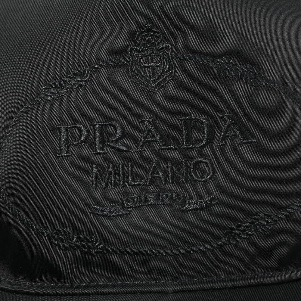  PRADA ロゴ 刺繍 ナイロン ベースボール キャップ キャップ 帽子