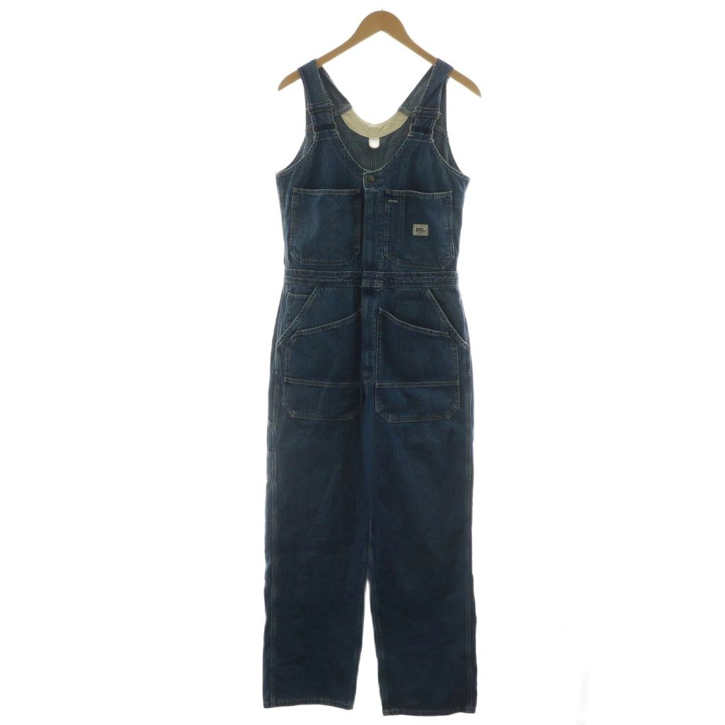 ダブルアールエル RRL デニムオーバーオール オールインワン ロゴ 2 紺 ネイビー 282950235001 AN5