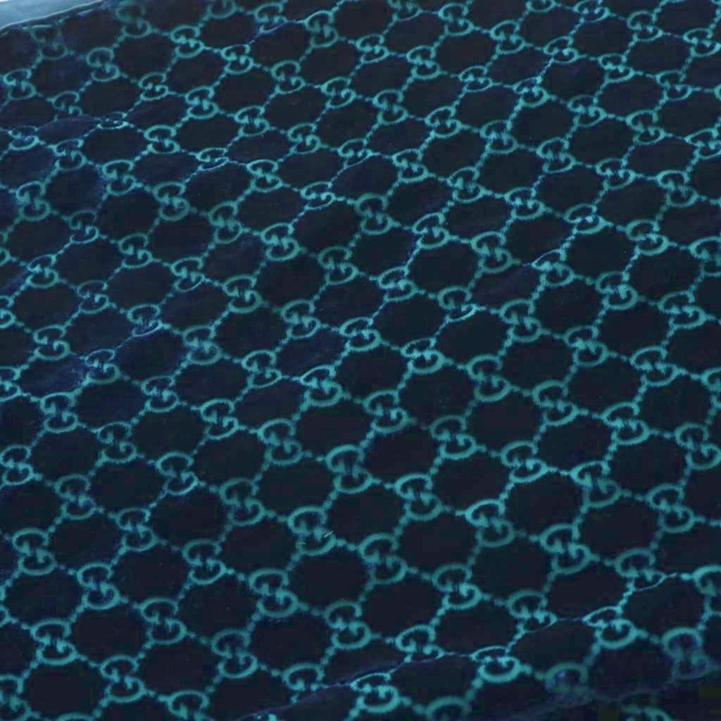  グッチ GUCCI GG柄 マフラー ベルベット シルク 絹 紺 ネイビー AN 9 OH マフラー 小物