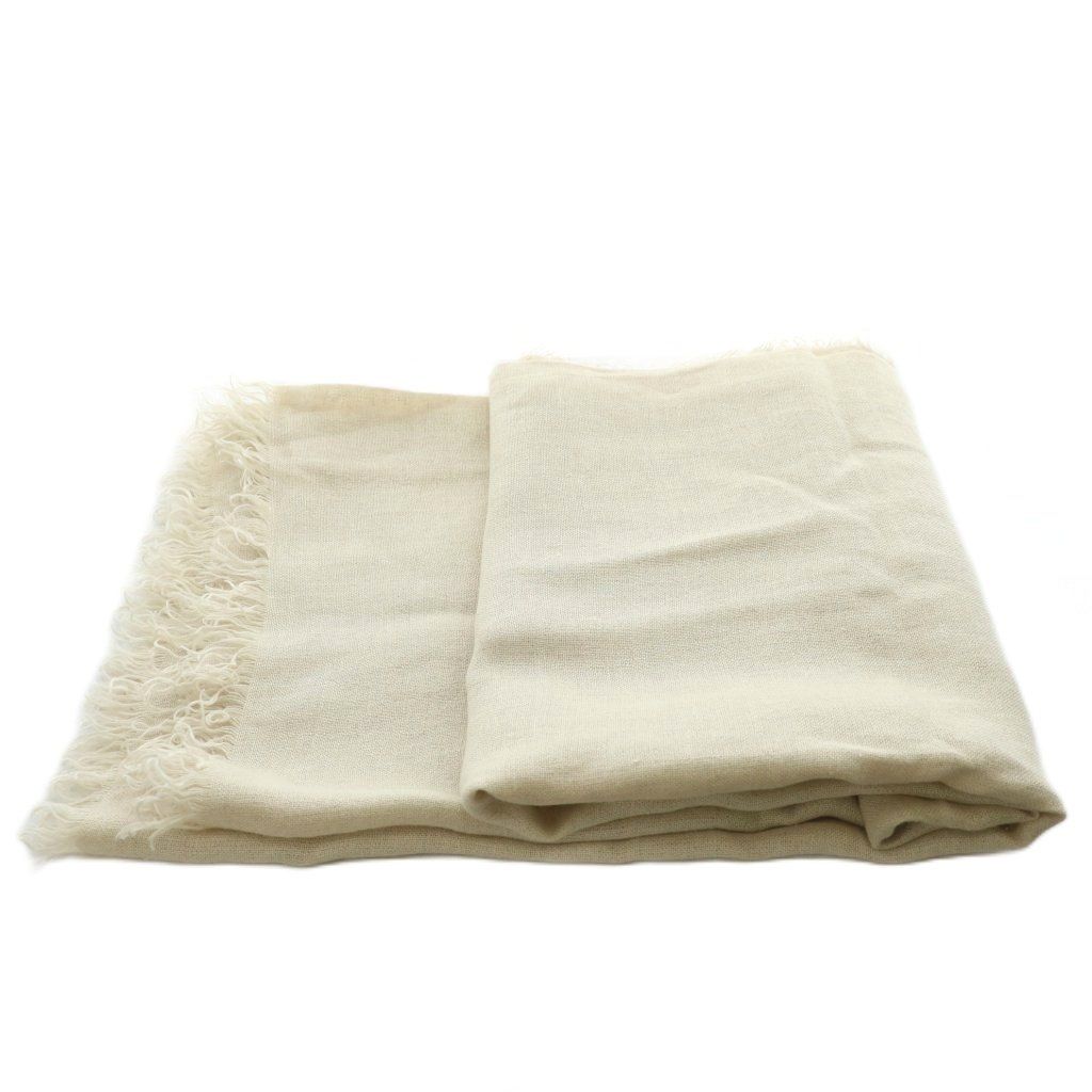 アソースメレ ASAUCE MELER ストール フリンジ リネン 麻 アイボリー AN 8