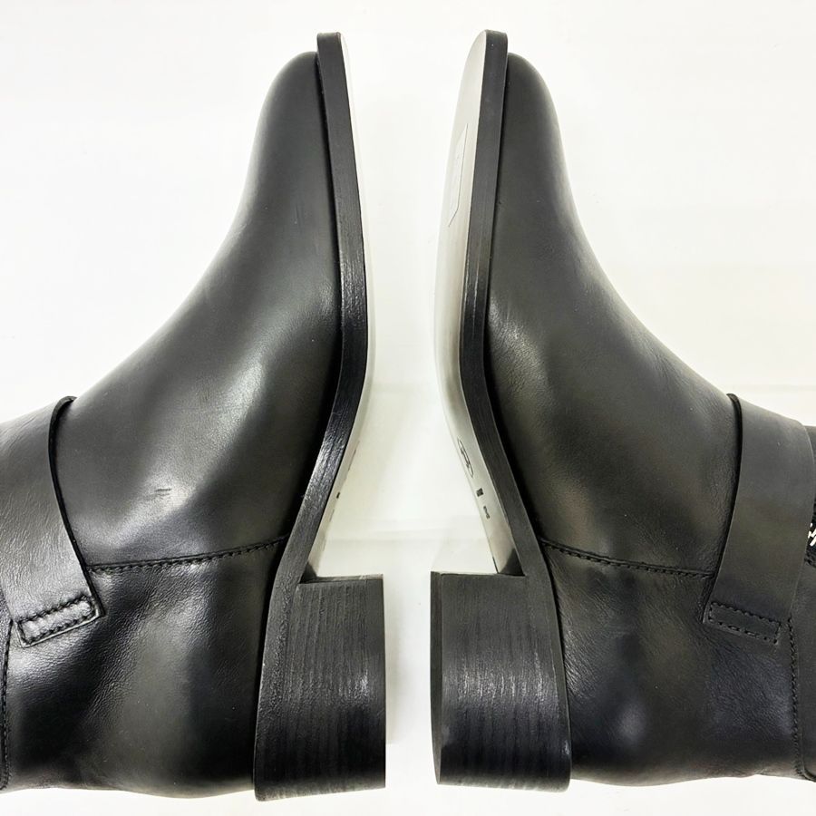  併売商品 CHANEL シャネル エンジニアブーツ レザー ブラック ココマーク レディース M 1477 エンジニアブーツ ブーツ