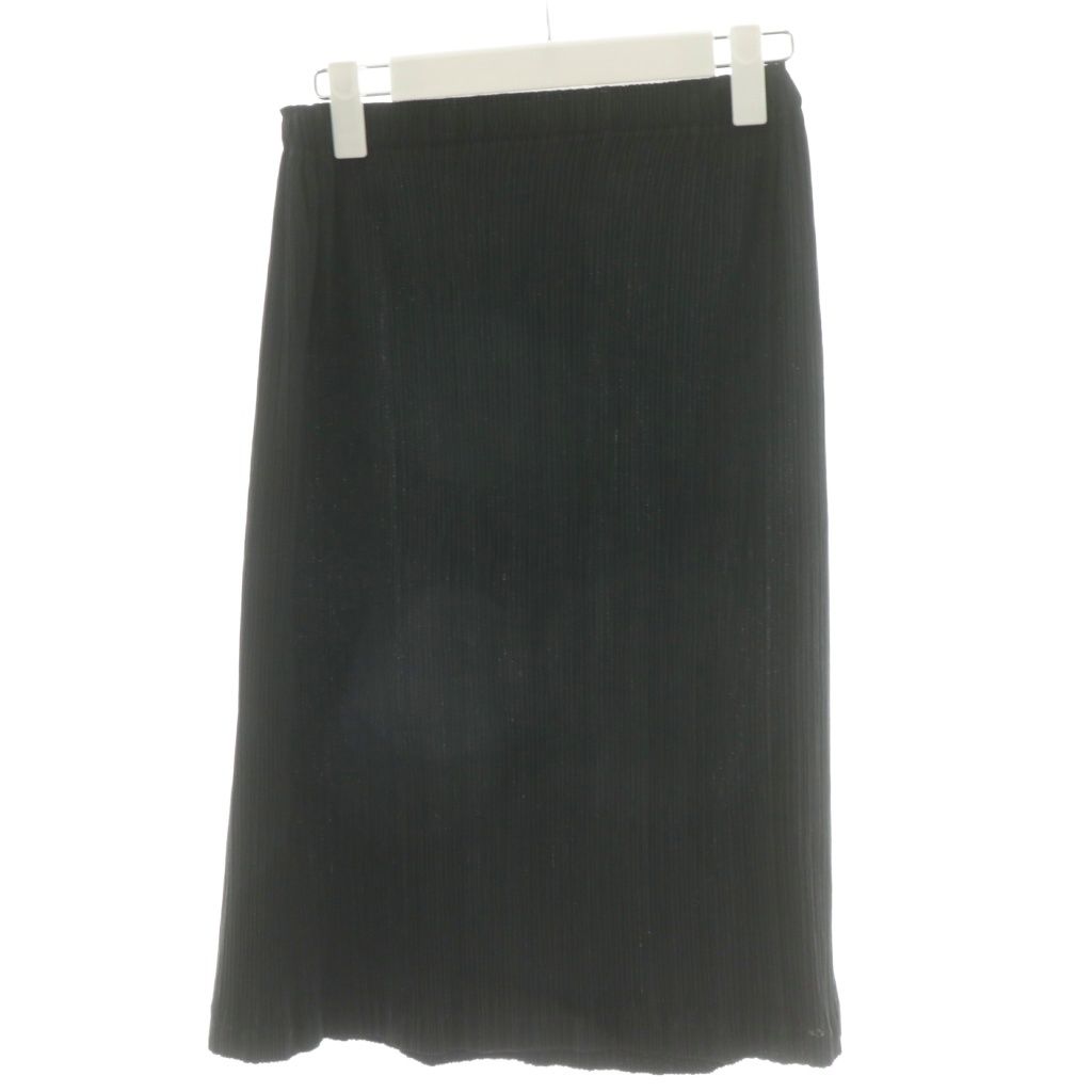 イッセイミヤケ ISSEY MIYAKE プリーツスカート フ スカート ひざ丈 2 黒 ブラック IM21FG455 AN22