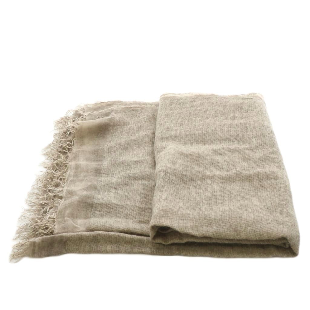 ファリエロサルティ Faliero Sarti ストール フリンジ モヘヤ混 シルク混 茶 ブラウン AN 9