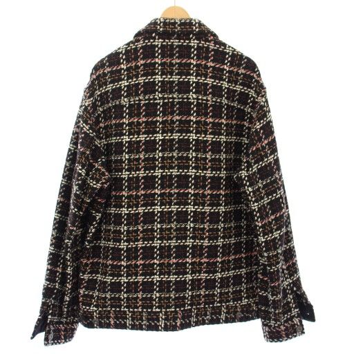 エディフィス EDIFICE デヴォー DEVEAUX 23AW バスケット チェック トラッカー ジャケット ツイード L 黒 23011300100030 TK