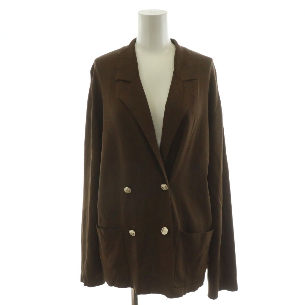 リヴドロワ RIVE DROITE 25AW ニットジャケット ダブル F 茶 ブラウン RDZ1052107A0004 AN14