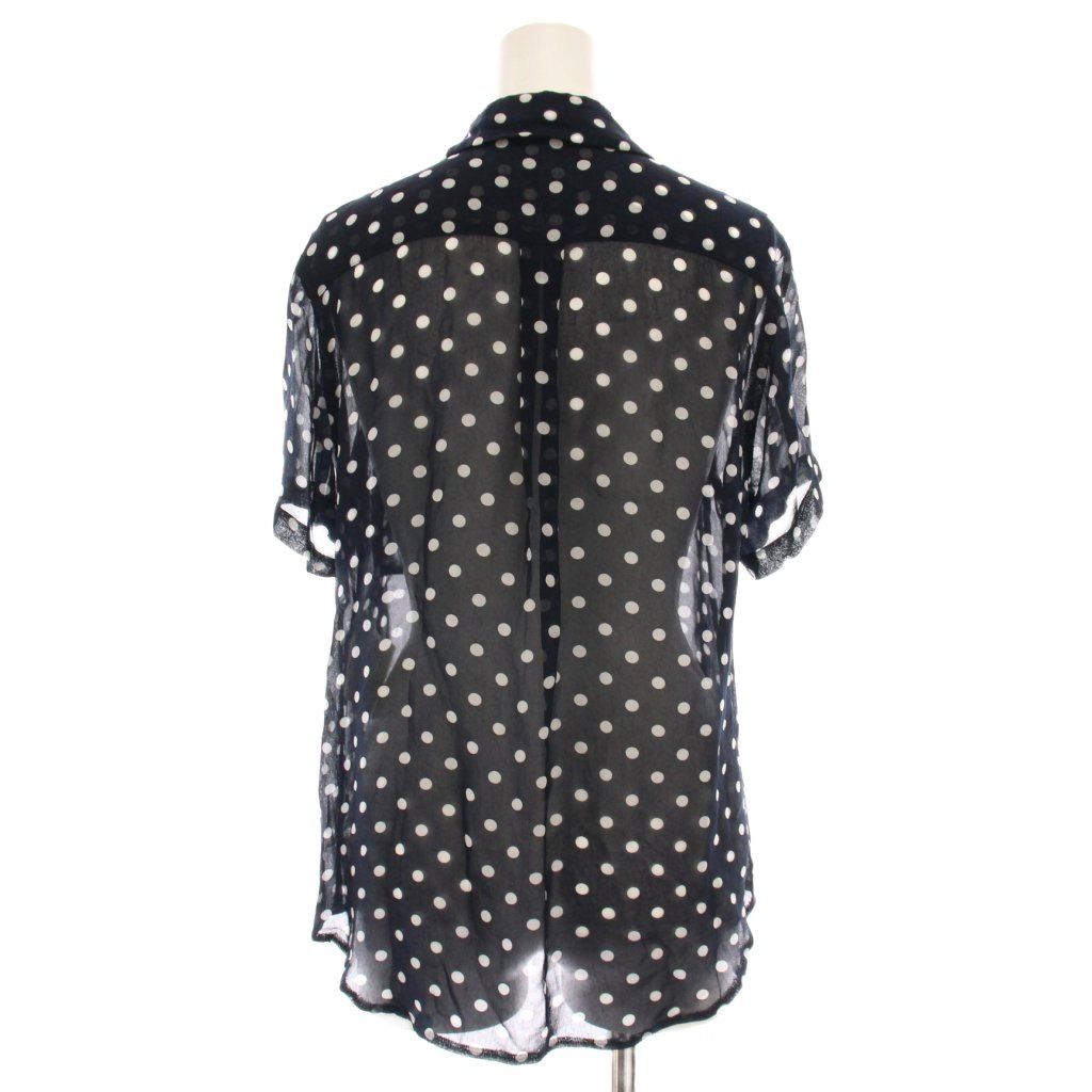 コムデギャルソンコムデギャルソン COMME des GARCONS COMME des GARCONS AD2013 コムコム シアー シャツ ブラウス ドット シースルー 半袖 XS 紺 ネイビー RM-B013 YM