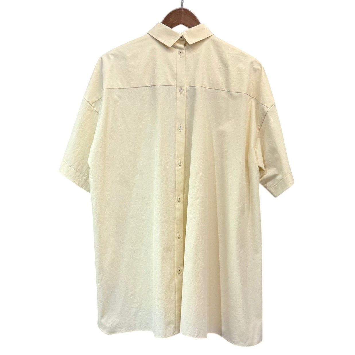 nagonstans ナゴンスタンス 25AW asymmetry shirt アシンメトリー半袖シャツ 470IA430-0301 M アイボリー 15009