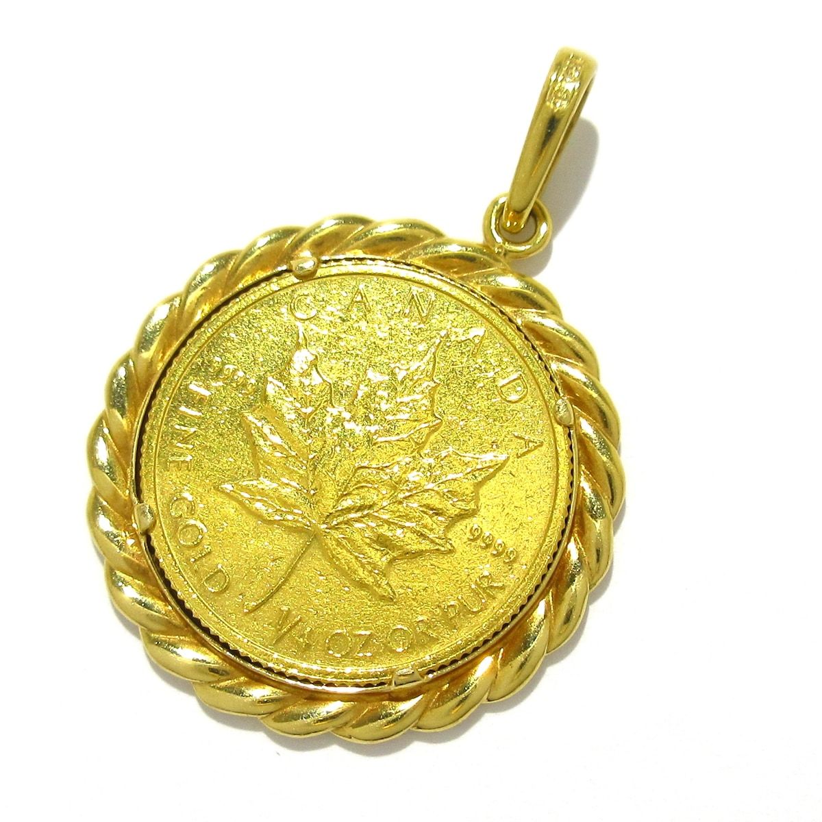 Unbranded ノーブランド ペンダントトップ K 24×K 18 メイプルコイン 1 4オンス 総重量11.0 g