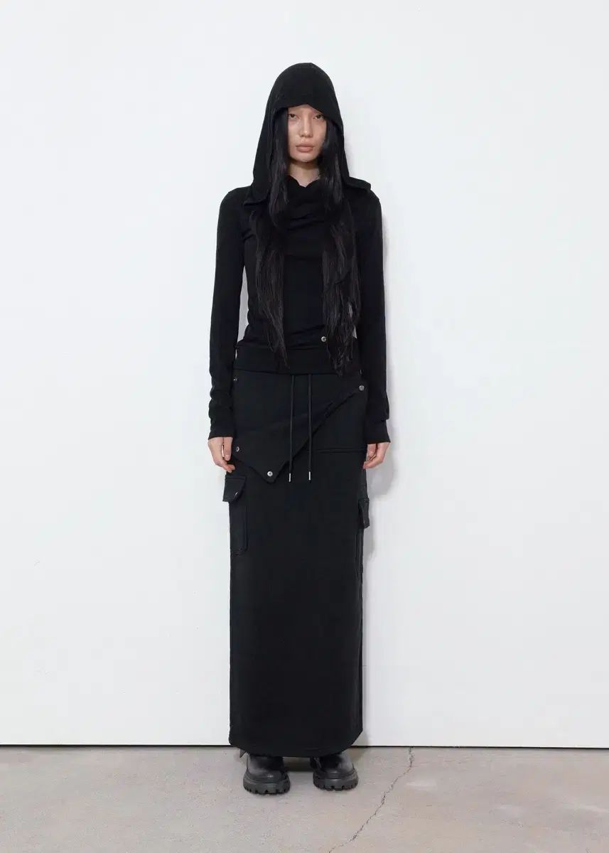 BOHEMSEO ボヘミアンソウル OPEN POCKET MAXI SKIRT ブラック