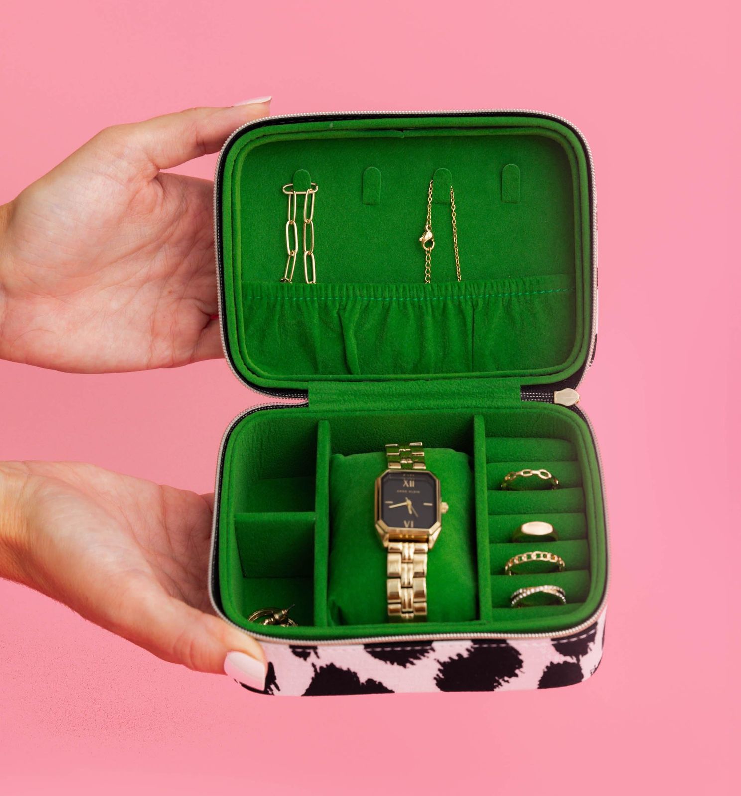 Kate Spade New York 小型トラベルジュエリーケース トラベルボックス リング ネックレス イヤリング ブレスレット モダンレオパード モダンレオパード モダンのホルダーオーガナイザー