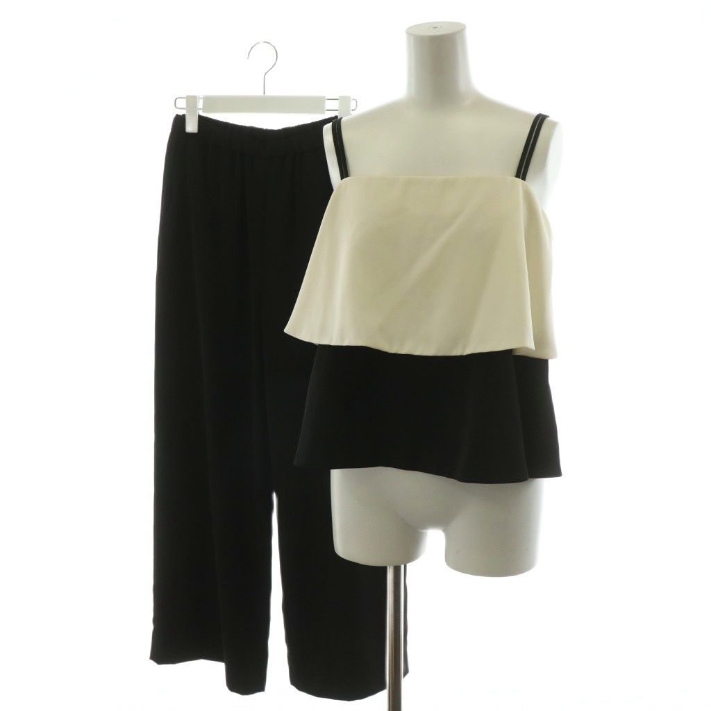 ダイアグラム グレースコンチネンタル Diagram GRACE CONTINENTAL 24SS キャミセットワイドパンツ セットアップ キャミソール バイ 36 黒 ブラック 白 ホワイト 0324217046 AN17