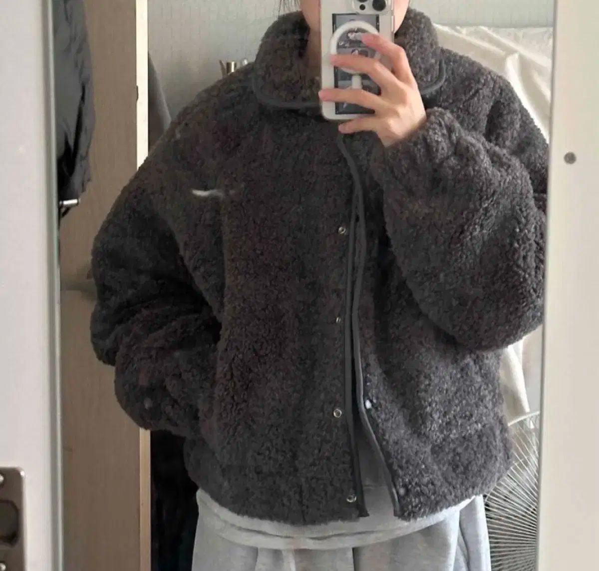 真冬対応 厚手 ボア アウター ブラック