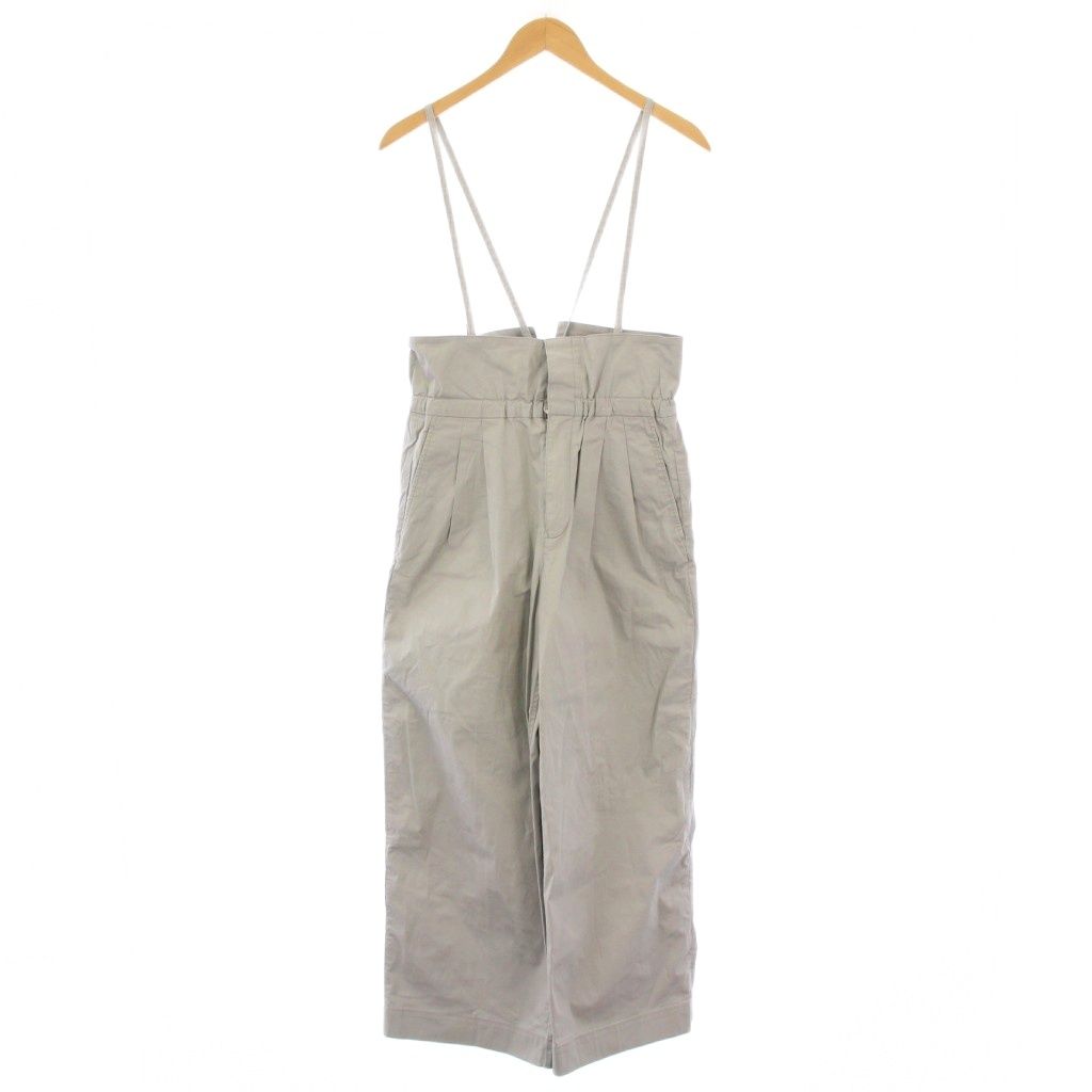 ドゥロワー Drawer 24SS サロペット ワイドパンツ ジップフライ バックリボン 34 グレー BB