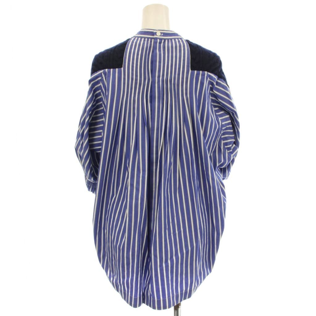 美品 サカイ ドッキングシャツ Tシャツ ストライプ 2 ネイビー×ブルー 美品 サカイ ドッキングシャツ Tシャツ ストライプ 2 ネイビー×ブルー